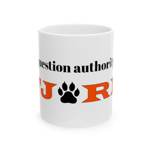 Question Authority Ceramic Mug - Essential Protest 11oz Coffee Cup