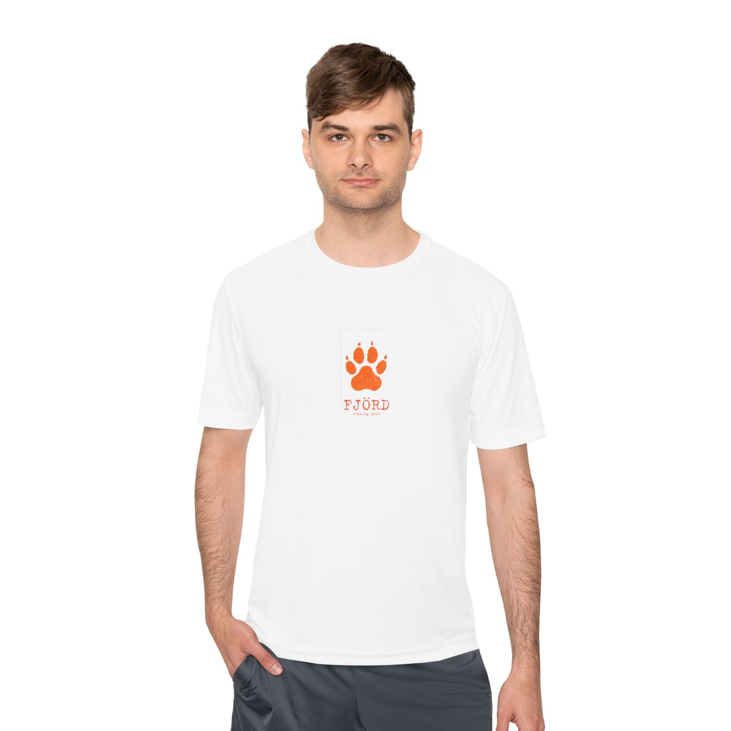 FJÖRD Paw Print International Orange Unisex Moisture Wicking Tee