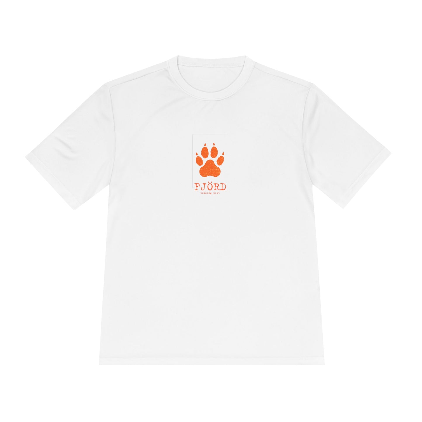 FJÖRD Paw Print International Orange Unisex Moisture Wicking Tee