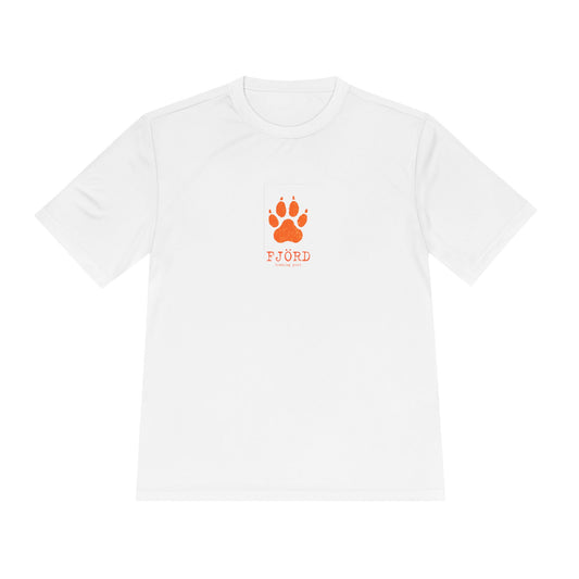 FJÖRD Paw Print International Orange Unisex Moisture Wicking Tee